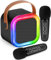 Karaoke Maschine für Kinder und Erwachsene, Mini Karaoke Mikrofon, kabellos, tragbarer Bluetooth-Lautsprecher mit Schwammüberzug, Geschenkspielzeug für Mädchen ab 4, 5, 6, 7, 8, 9, 10 (Schwarz)