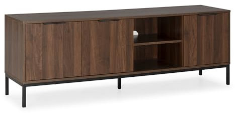 HOMN LIVING Mueble TV Auri 3 Puertas Color Nogal, 160 cm (Ancho) 40 cm (Profundo) 55 cm (Altura)