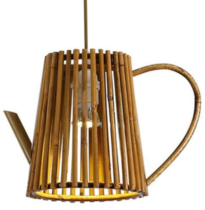 HKOLIMB Lampadari in bambù Lampadario in Vimini con Paralume in Cesto Intrecciato a Mano, Lampada da soffitto Lampada da soffitto in Stile Sud-EST Asiatico per Isola Cucina, Soggiorno