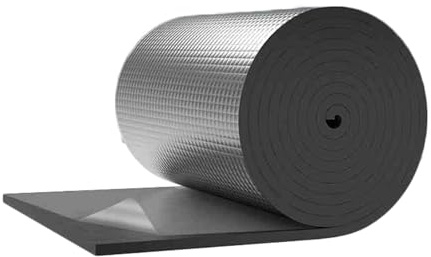 QAONEAY Rouleau Isolant réfléchissant, Feuille d'aluminium autocollante, Isolation phonique en Coton, Rouleau Isolant Ignifuge, découpable for toits, sols et combles (10 mm)(20mm)