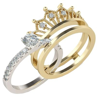 Bague Femme Couronne Détachable en Alliage, Anneau Bijou Féminin | Design Détachable, Finition Argentée, Usage Bar ou Quotidien, Style Créatif et Élégant pour Femme