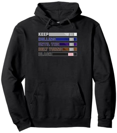 Ceinture Noire Keep Rolling Funny BJJ - Jujitsu brésilien Sweat à Capuche