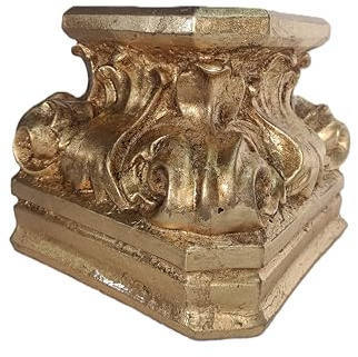Generico Centro Ardolino Rialzo o Base Piedistallo in resina, Foglia Oro per Sculture Statue Madonne Santi Angeli Presepi (Medio)
