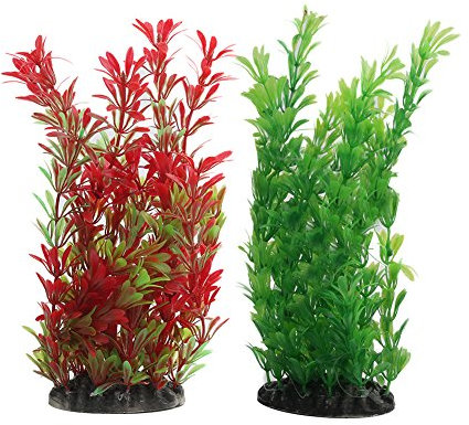 Vivifying Künstliche Aquarium-Pflanzen, 2 Stück 25cm Groß Plastik-Pflanze für Fisch-Tanks