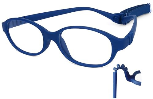 AQWANO Children Optical Glasses Frame TR90 Flexible Bendable One-piece Safe Eyeglasses Girls Boys Oval Blue
