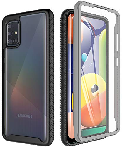 OWKEY Funda Samsung Galaxy A51 4G (No para 5G) 6.5,Carcasa Samsung A51 con Pantalla Protector Integrado Cuerpo 360° Protección Anti-caída,Anti-Golpes,Case Samsung Galaxy A51 4G Transparente