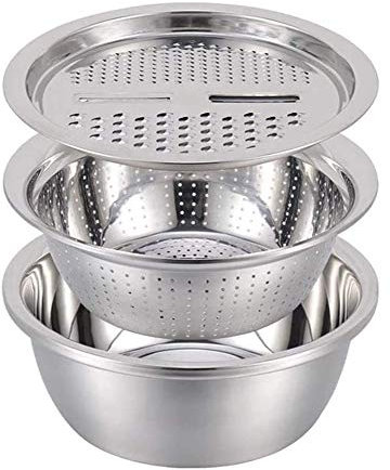 Kitchen Cheese Grater, 3PCS/ Set Kitchen Graters Cheese Grater with Stainless Steel Drain Basin for Parmesan Cheese, Ginger, Vegetables