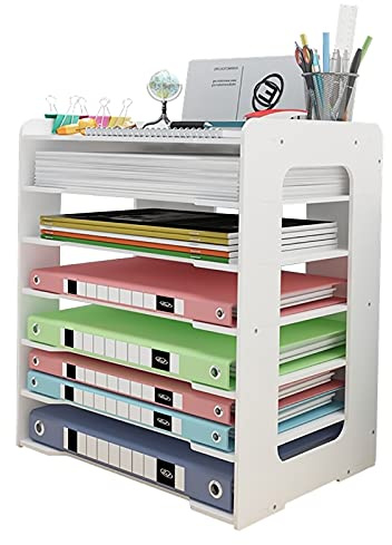 Letter Tray Organiser, Office Desk Tidy Storage Rack File Document Holder A4 Paper Filing Trays for Home Office School (7 Tier)