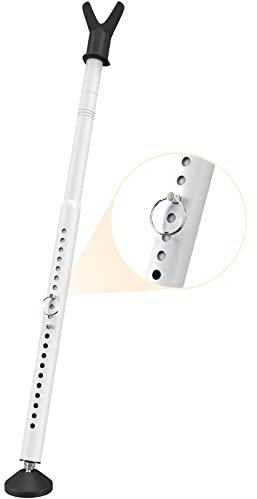 YeYeBest Barra di sicurezza regolabile 2 in 1 e barra di chiusura in vetro scorrevole, per appartamenti e sicurezza domestica, colore: bianco