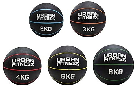 Urban Fitness Rubber Medicine Ball - 2kg-8kg - textured surface for enhanced grip. (2KG)