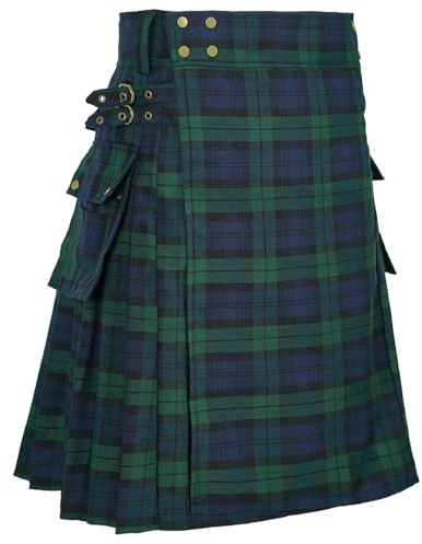 Usthirit Men's Scottish Tartan Kilt - Highland Casual Kilt for Men (Z2386SGN,S)