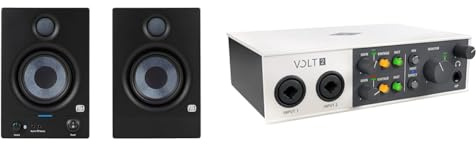 PreSonus Eris 4.5BT (2nd Generation) 4.5-inch Media Reference Monitors & UA Volt 2 USB Audio Interface for Recording, podcasting, and Streaming