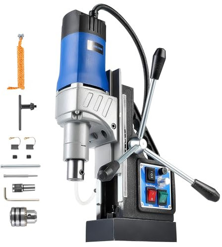 ZELCAN Mag Drill Press, 1550W Portable Magnetic Drill Press with 50 mm Boring Diameter, 0-580 RPM Stepless Speed & Reversible Direction, 13000N Mag Force Electric Drilling Machine for Metal Surface