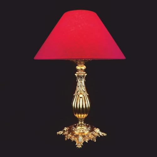 Casa Padrino Lyxig barock bord guld/röd Ø 34 x H 45 cm - barocklampor