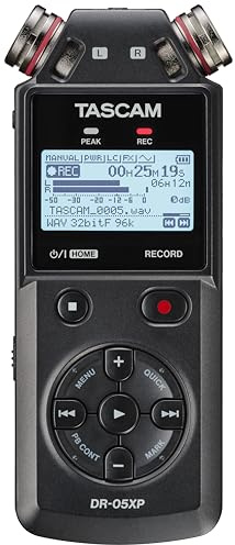 Tascam DR-05XP - Portabler 2 Kanal Recorder mit 32-Bit-Float-Auflösung und USB Audio Interface