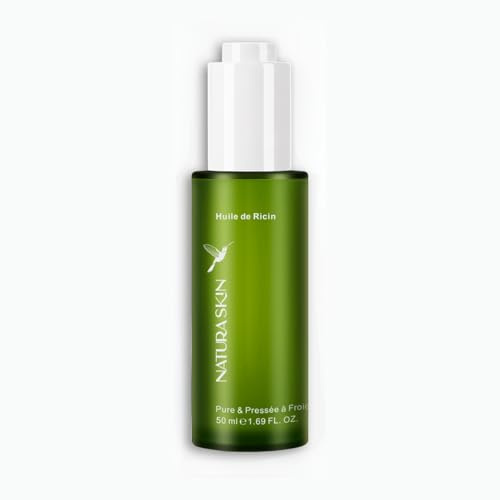 Natura Skin Huile de Ricin 100% Naturel 50ml - Pousse Cheveux Barbe et Cils - 100% Pure Pressée à Froid - Soin Multi-Usages, produit Vegan - 50 ML
