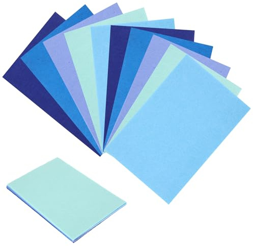 Ymapinc 10Pcs Blue Felt Fabric Sheets, 30 x 20cm Soft Fabric for Art Handicraft Patchwork, Gift Wrapping, Box Packing, Party Decoration DIY Craft Felt Flowers