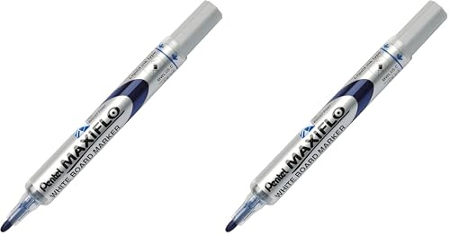Pentel Marqueur MAXIFLO MWL5S pour tableau blanc Pte Ogive Fine Bleu (Lot de 2)