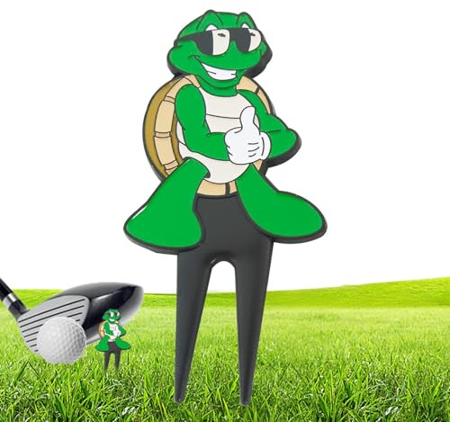 Genérico Reparador De Divots De Golf,Tenedor de Golf de Metal con Forma de Tortuga - Marcador De Bola | para Coleccionistas Hombres Mujeres Césped Cancha