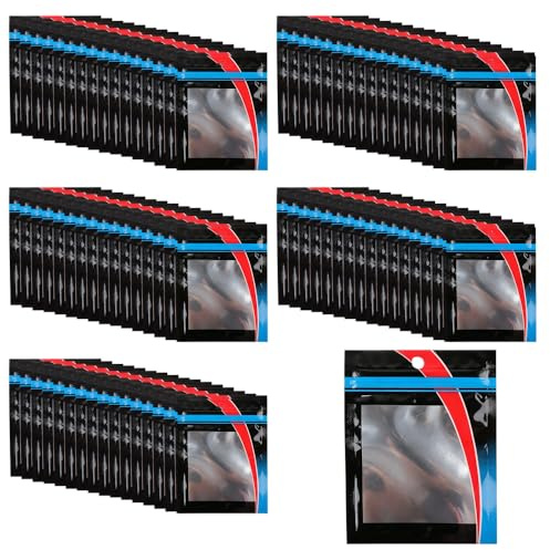 DONGKER Sachets de Rangement pour Leurre de Pêche, 100 Pièces Pochette Hermétique en Aluminium avec Fenêtre Transparente pour Hameçons et Accessoires de Pêche pour Excursion en Plein Air