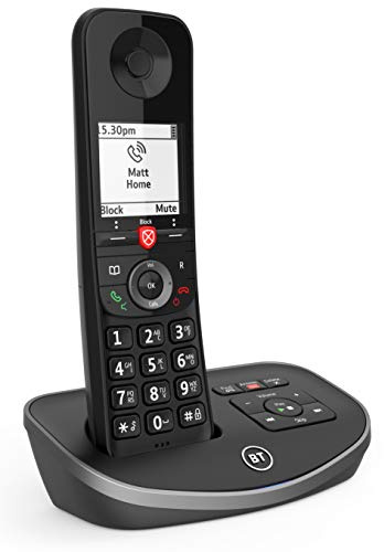 BT 90638 Advanced Cordless Home Phone with 100 Percent Nuisance Call Blocking and Answering Machine, Single Handset Pack, Black