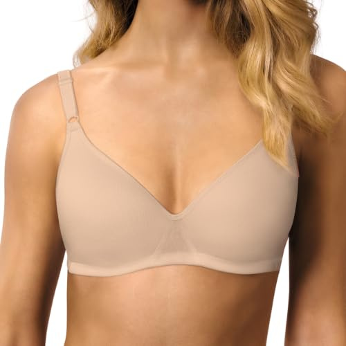 Nur Die Soutien-Gorge en Coton sans Armatures à Double Couche pour Femme - Doux et Confortable - Invisible - sans Coutures - sous Les vêtements - Opaque, Chair, 90C