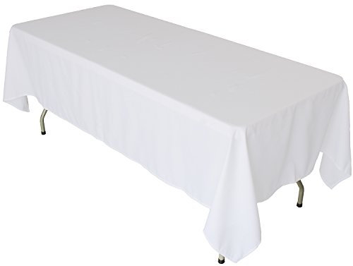 KaitatsuSen Rechteckige Tischdecke aus Polyesterstoff, Weiß, 150x200cm