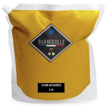 Peinture Jaune Moutarde Acrylique Caravanes - Effet Mat-Poudré - Peinture Mur & Plafond - Lessivable - Séchage En 30 min - COV A+ - Fabriquée En France - 2,5 L - BARBOUILLE