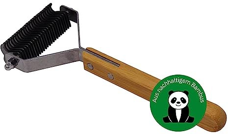 BAMBOO GROOM Double Sided Dematting Comb I Hundebürste mit 13 Edelstahlzinken I Doppelseitiger Entfilzungskamm für Hunde mit Unterwolle I Unterfellbürste für die Fellpflege I Bürste für den Hund