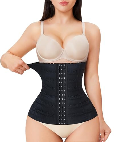 KUMAYES Unterbrust Korsage Damen Waist Trainer Corset Bauchweg Taillenformer Korsett Damen bauchweg Shapewear (Schwarz, M)