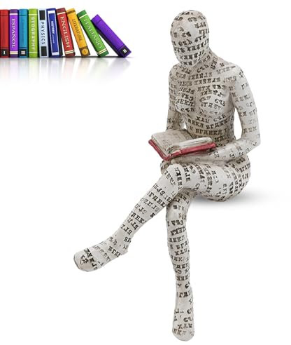 Cyrank Lesende Frau, Figur Deko Für Regal, Kleine Lesende Frauen Geformte Skulptur, Abstrakte Lesefigur, Skulpturen, Innovative Dame, Die Zellstoff Formt, Büro, Studie, Bücherregal-Ornamente