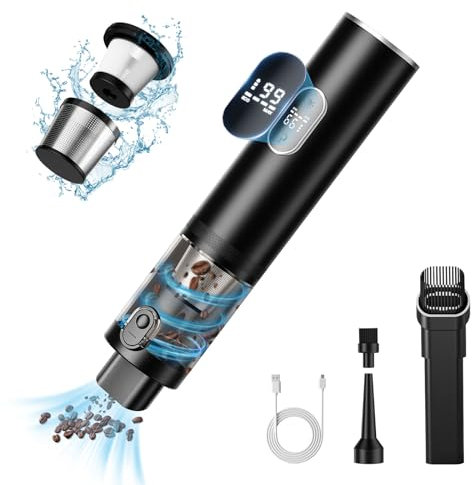 MusyVocay Handheld Vacuum Cleaner Cordless 85W, Two Speed 8-13KPa, 3-in-1 Lightweight Vacuum Handheld for Suction/Inflating/Lighting, Portable for Car/Home/Office/Pet (Black)