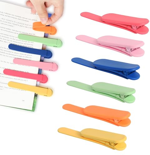 Book Marks for Reading Women, Kaluofan 6PCS Colorful Book Accessories, Silicone Bookmark Clip, Bookmarks for Women, Gifts for Mother Teacher Book Lover on Mother's Day,Birthday,Thanksgiving,Christmas