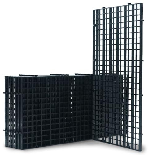 LINLAN 8 Stück 15x30cm Kunststoffgitter-Aquarium, Aquarium-Trennwand, Aquariumteiler für Bodenschutz und Aquascaping-Unterstützung (Schwarz-ohne Zubehör)