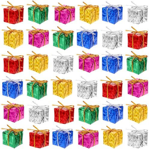 JIEYAO 30pcs Coffrets Cadeaux Mini Pendentifs Décoratifs pour Sapin de Noël