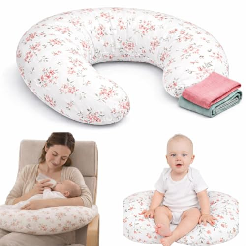 Cojin Lactancia +2 Muselinas – Cojín lactancia OEKO TEX - Almohada Lactancia funda extraible lavable – almohada de amamentação - almofada de amamentação, cojin de lactancia bebe, cogin lactante bebe