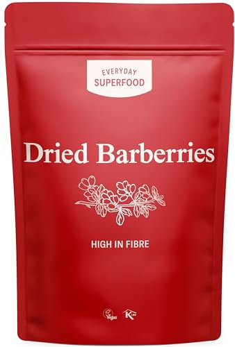 Everyday Superfood Dried Barberries 350g, Raw & Natural, Great Dried Cranberries Alternative, Certified Vegan & Kosher