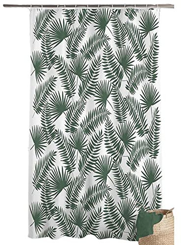 Douceur d'Intérieur, Jungly, Tenda da Doccia con Ganci, 100% Poliestere, Multicolore, 180 x 200 cm