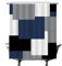 Ulticool Duschvorhang - Eckig Eckig - 180 x 200 cm - Waschbar - Anti Schimmel - mit 12 Ringen - Blau Schwarz Weiß Grau