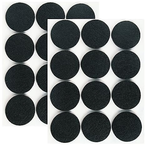 GINOYA Thicken Furniture Pads, 24pcs 40mm Adhesive Felt Pads for Hardwood Floors to Prevent Scratches Soundproofing (Black)