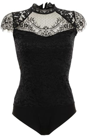 HangOwear spetsbody Dafne vit, svart, L