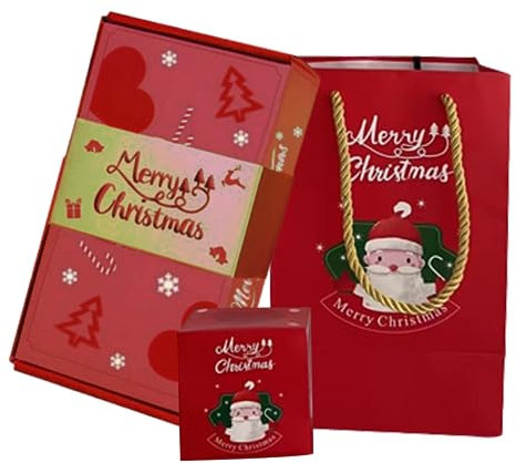 Neroyaner Geschenkbox Explosionsgeschenkbox Frohe Weihnachten Box Explosionsbox mit Geschenktüte und 10 Bouncebox Karten Explosionsbox zum Geldstecken zu Weihnachten