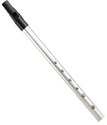 träblåsinstrument Traditionell plåt 6-håls metallflöjt träblås plåt flöjt bärbara musikinstrument(Silver)