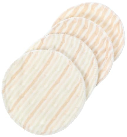 GARIOUANS Reusable Breastfeeding Pads for Women, Absorbent Bamboo Fiber Nursing Pads, Washable Anti-Overflow Cotton Breast Cushions, 4pcs Multipack with Cotton and Striped Patterns for Maternity Use