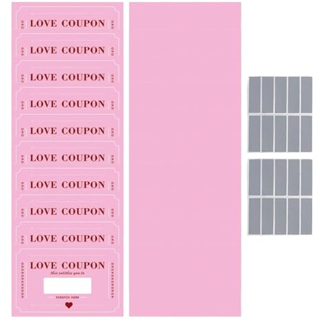 Genérico Cupones Para Él | 20 Cupones Rasca y Descubre San Valentín Divertidos - Notas de Amor para Parejas de Rascar - Para Cumpleaños Bodas Aniversario Noche De Cita Regalo