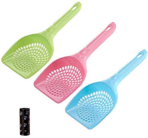 AReebuea 3Stück Katzenstreu Schaufel, Große Streuschaufel Haltbare Plastiksieb Schaufel für Kitty Katzen Haustiere Cat Litter Scoop Streuschaufel Katzentoilette Schaufel