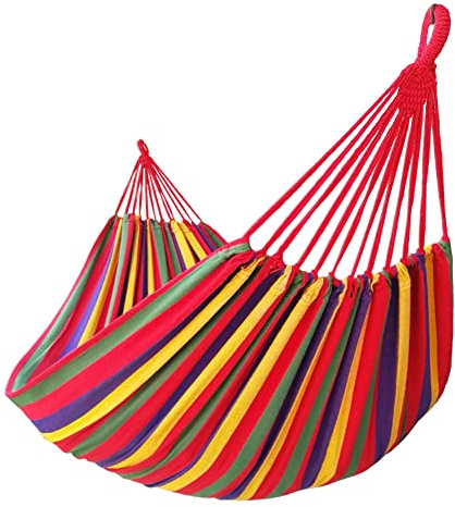 GOCAN Hamac 2 Places, 2 Personnes - Toile 250x160cm, Longueur Totale 330cm, Charge Max 250kg - Rouge