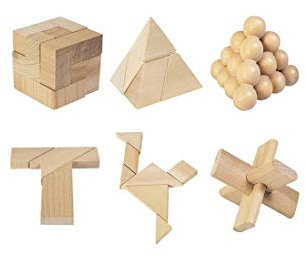 Goki - Drehbares Display für 24 Geduldspiele aus Holz, braun (57408)