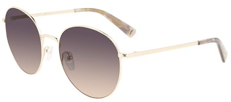 LONGCHAMP Damen LO101S Sonnenbrille, GOLD/SMOKE ROSE, 56