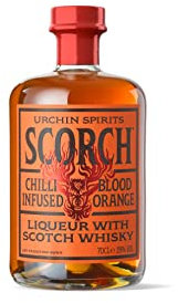Scorch liqueur with Scotch Whisky, Party shots, Blood orange and chilli, Vegan and GF, 70 cl